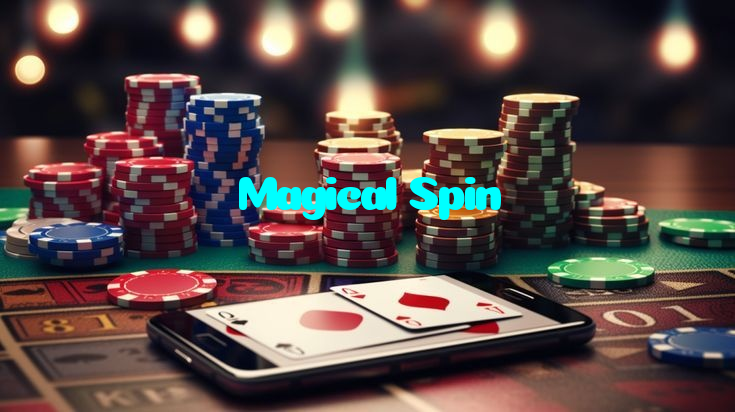 Magical Spin casino presented on mobile device in Pakistan with slots and live games